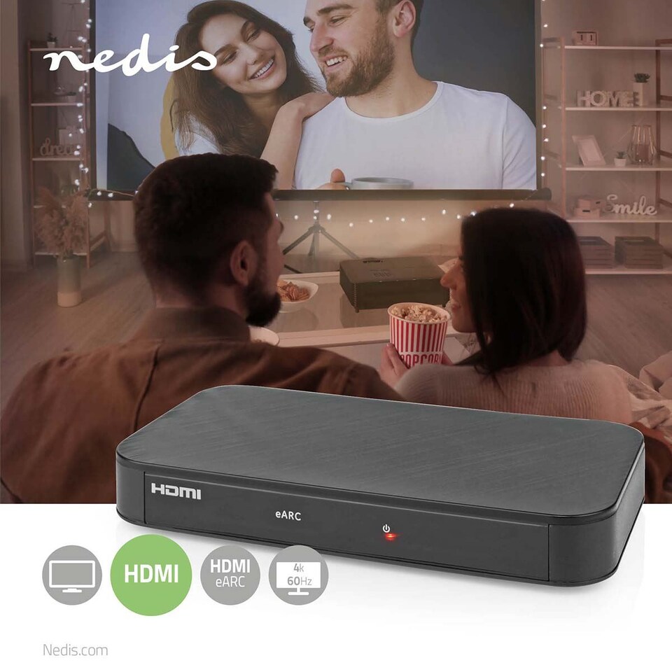 image 1 of Nedis Digital Audio Converter, HDMI eARC to ARC Splitter, Supports Dolby Atmos, DTS:X, DTS Master, Dolby TrueHD, 192kHz, Plug & Play, Lip Sync Correction