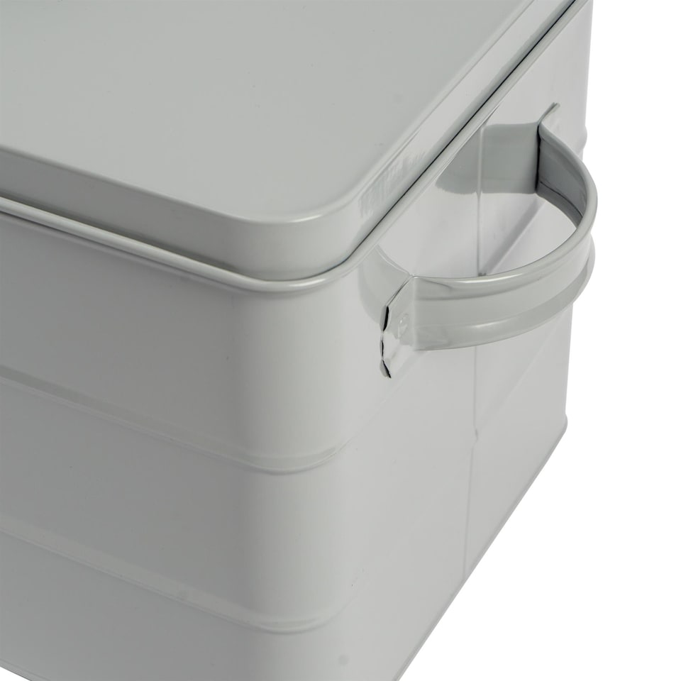 image 1 of Harbour Housewares Vintage Metal Kitchen Bread Bin - Grey