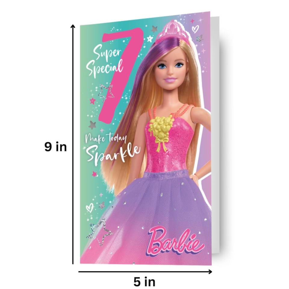 image 1 of Barbie Age 7 Birthday Card