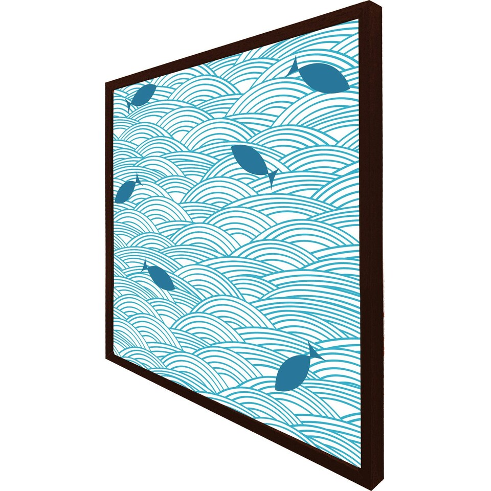 image 1 of Waves & fish (Picture Frame) Brown | Oak | S