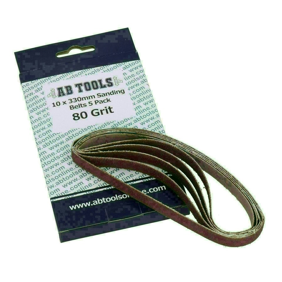 image 1 of Belt Power Finger File Sander Abrasive Sanding Belts 330mm x 10mm 80 Grit 50pk
