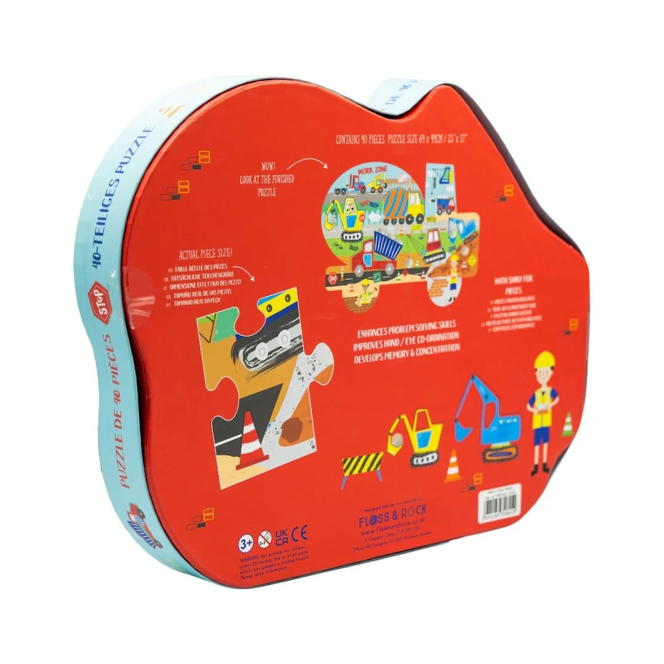 image 1 of Floss & Rock Jigsaw Puzzle 40 Piece - Construction