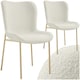 image 1 of Dining Chair Tessa - ergonomic high backrest, slim steel legs, soft fabric - Set of 2 White | Boucle White/Gold