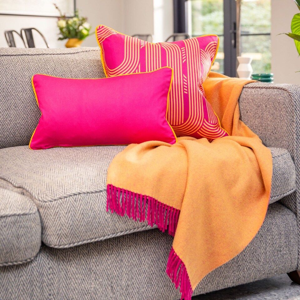 image 1 of Ulster Weavers Limelight Filled Cushion LS Cerise / Citrus