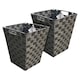 image 1 of Grey Nylon Plastic Waste Paper Bin – Strong Square Storage Basket Wastebasket for Home, Office & Hotels – Versatile Rubbish & Garbage Bin