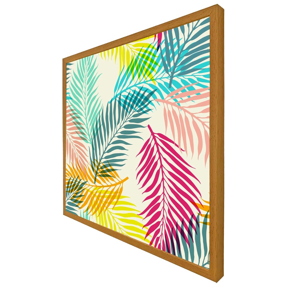 image 1 of Multi coloured tropical leaves (Picutre Frame) Brown | S