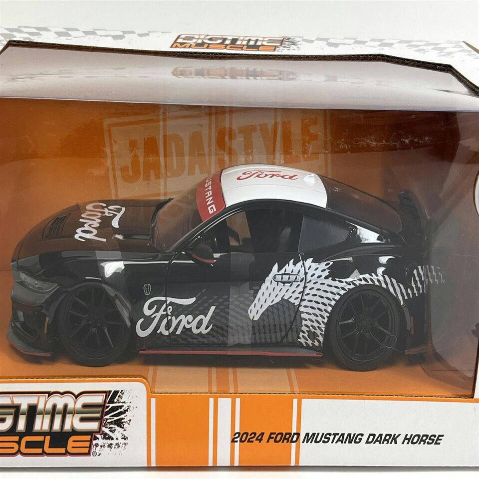 image 1 of Ford Mustang Dark Horse 2024 Black Big Time Muscle 1:24 Scale Jada 35418