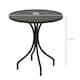 image 5 of Outsunny 66cm Diameter Garden Side Table, Round Bistro Coffee Table, Outdoor Patio Table with Steel Frame and Slat Tabletop for Balcony and Porch, Grey Wood Grain | Grey | Grey Wood Grain
