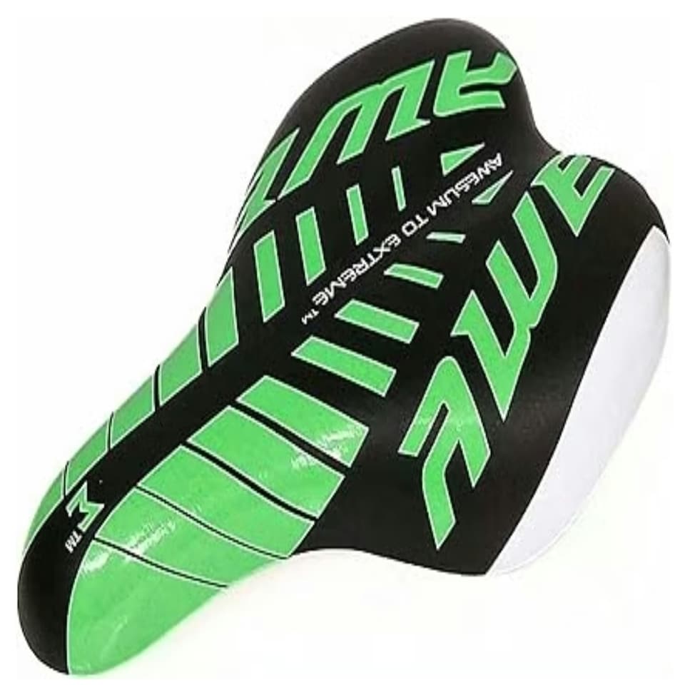 image 1 of AWE Unisex Kids/Childs Green Waterproof Bike Seat/Saddle With Steel Rails And Bracket