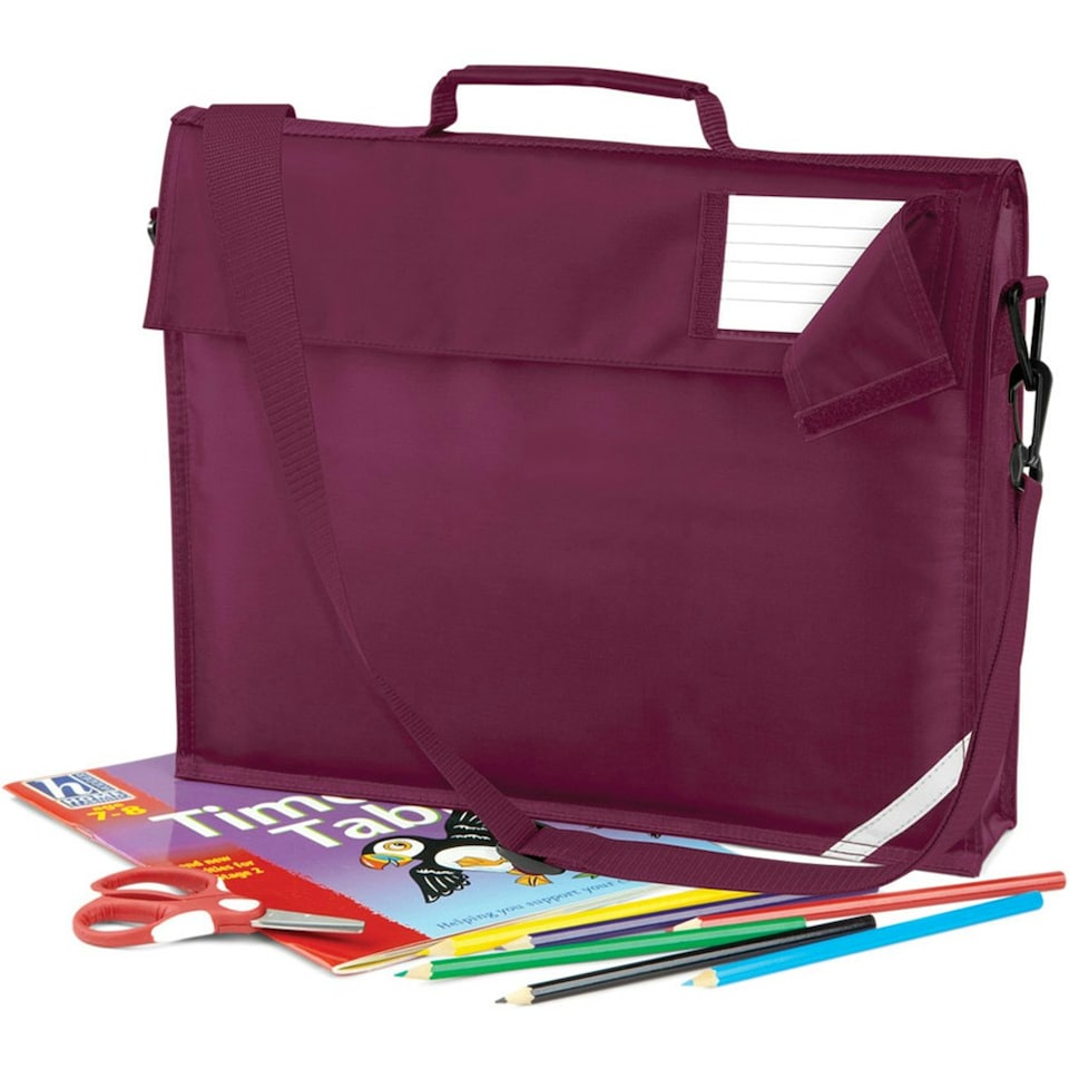 image 1 of Quadra Junior Book Bag With Strap - Burgundy - One Size