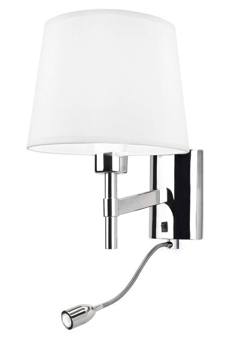 Bristol LED 2 Light Indoor Wall Light Chrome with Reading Lamp, E27 - Special Offer
