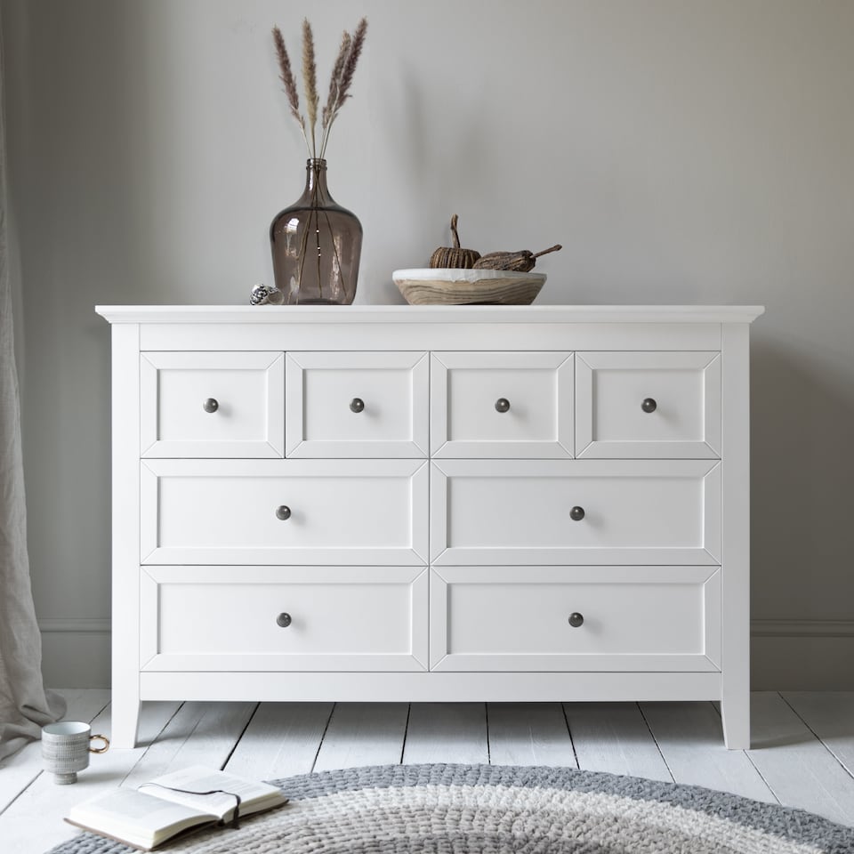image 1 of Karlstad Chest of Drawers 8 Drawer in White