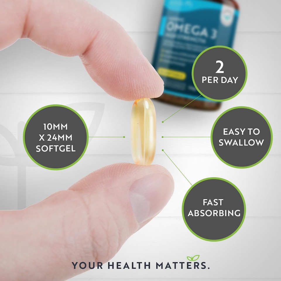 image 1 of Nutravita Highest Strength Omega 3 Fish Oil 2000mg - 1000mg EPA & 400mg DHA per Serving - Sustainably Sourced & Contaminant Free - 90 Softgels