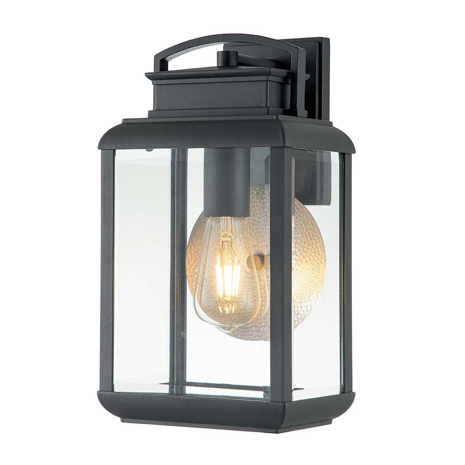 image 1 of Byron Outdoor Wall Lantern Graphite with Pewter Reflector IP44