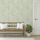 image 2 of Grandeco Floral Vinyl Textured Wallpaper - Sage Green - 10.5m x 53cm Green