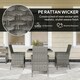image 4 of Outsunny 4 Seater Rattan Garden Furniture Set with Cushion