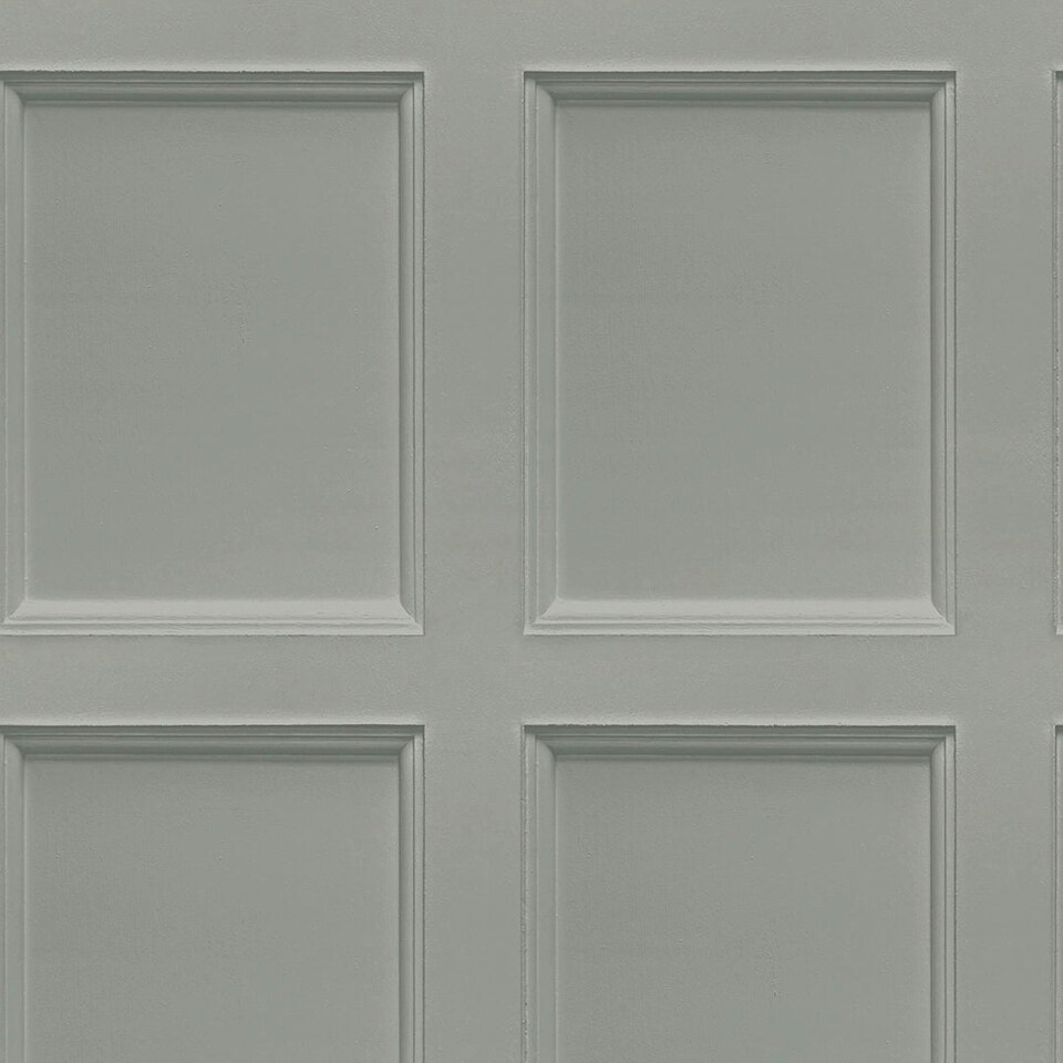 image 1 of Classic Wood Panel Wallpaper in Soft Grey Multi