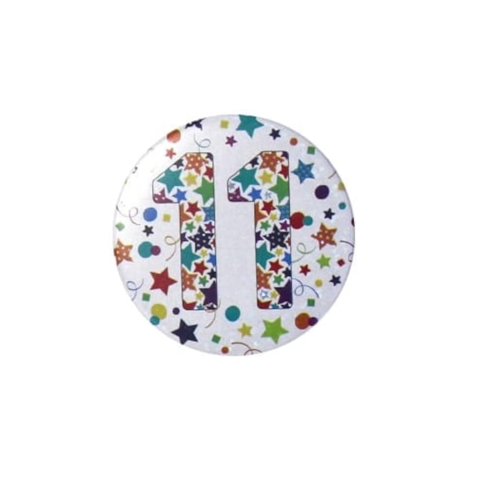 Age 11 Multi Colour Small Badge 6cm