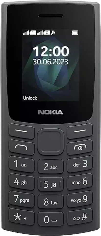 image 1 of Nokia 105 Feature Phone with long-lasting battery, 12 hours of talk-time, wireless FM radio, large display, and tactile keyboard, Dual Sim - Charcoal