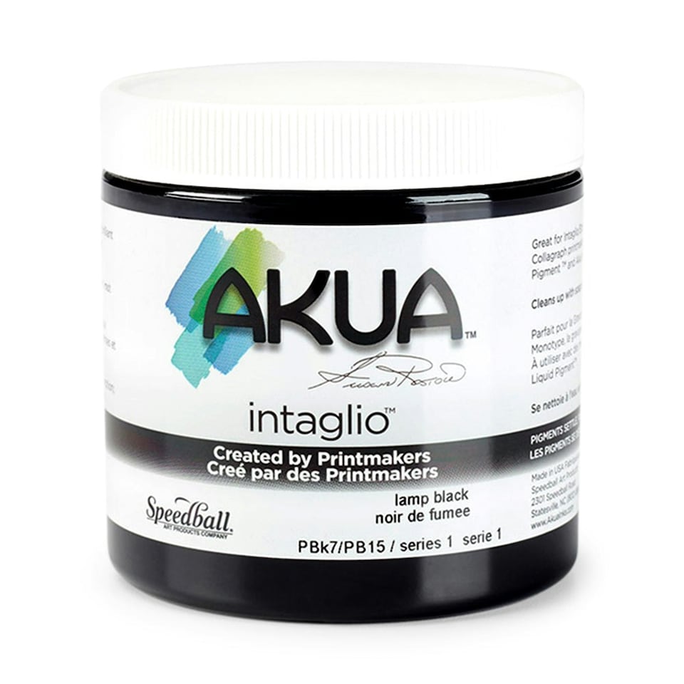 Speedball Intaglio Water Based Printing Ink, Lamp Black, 8oz
