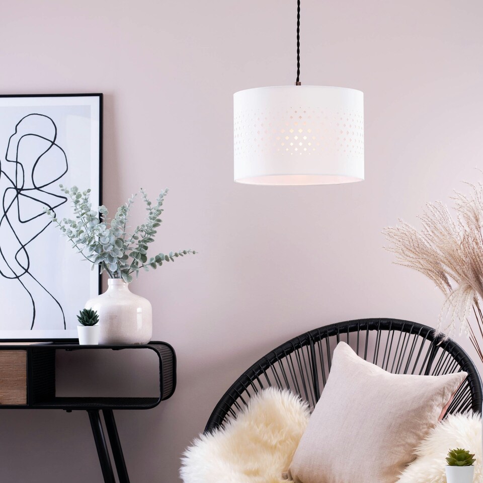 image 1 of BHS Laser Cut Easy Fit Light Shade, White