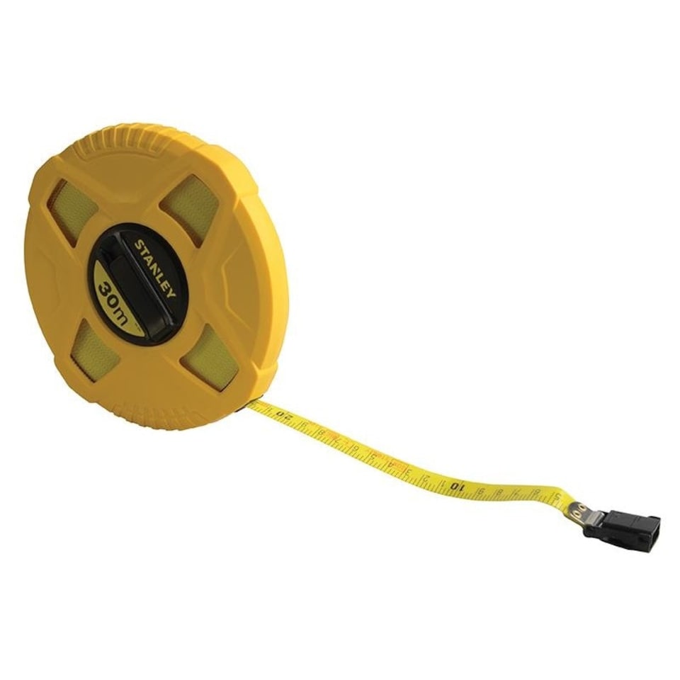 Stanley Hand Tools Closed Case Fibreglass Long Tape - Multi Colour - 30m (Metric only)