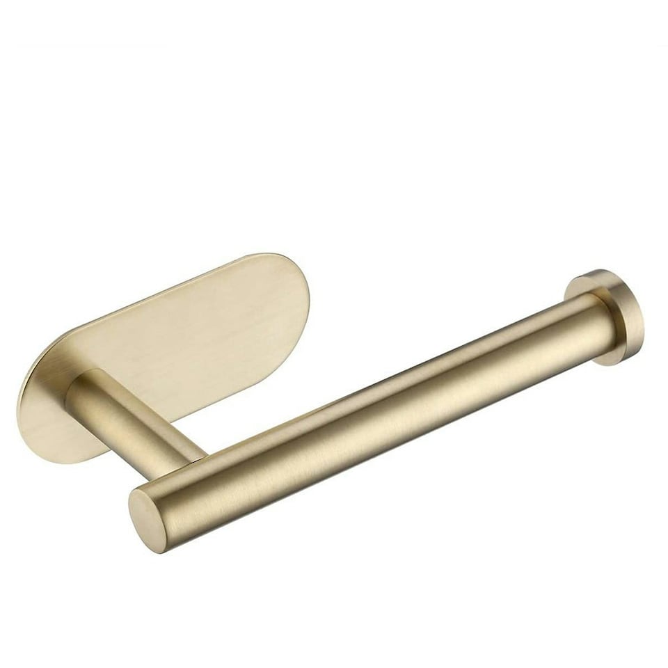 image 1 of Living and Home Modern Wall Mounted Stainless Steel Toilet Paper Roll Holder, Gold