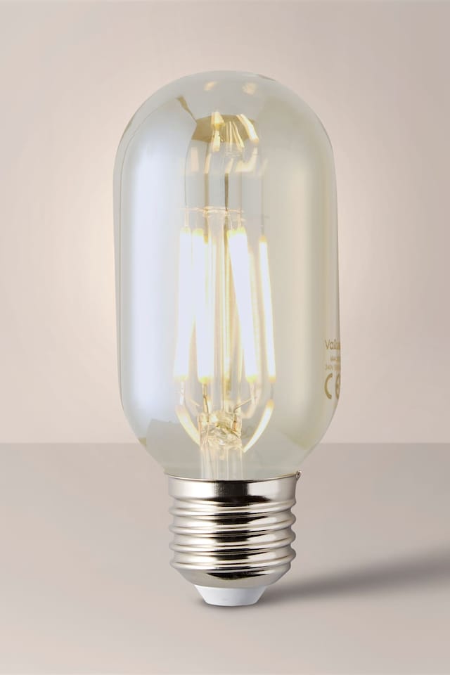 image 1 of ValueLights E27 4W Amber Filament Radio Valve Warm White LED Bulb | Clear