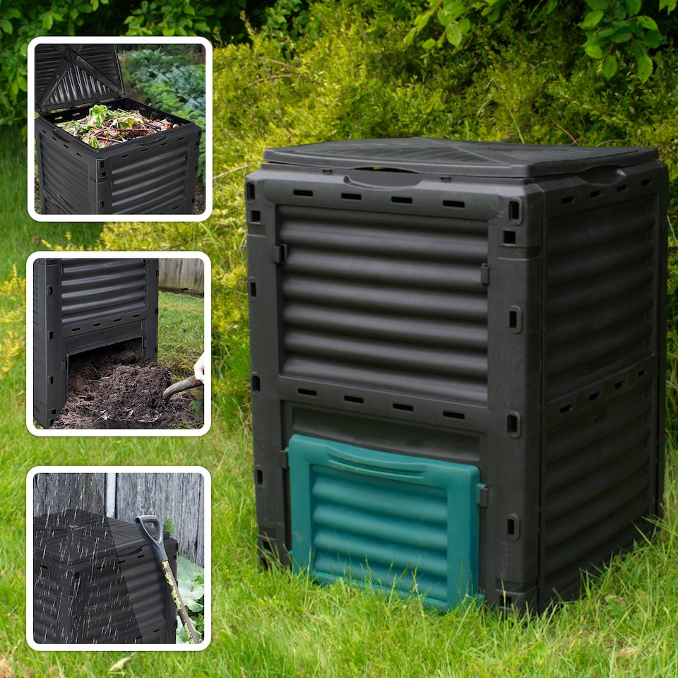 image 1 of 300L Garden Composter Bin Organic Waste Compost Converter Eco Friendly | Green