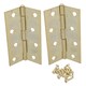 image 2 of 4" (100mm) Brass Plated Steel Door Cabinet Closet Gate Hinges Butt Hinge 4pk Gold