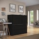 image 2 of 120cm 3 Sliding Door 4 Drawer Bedside Cabinet Storage End Unit Bedroom Furniture | Black | Black | 1