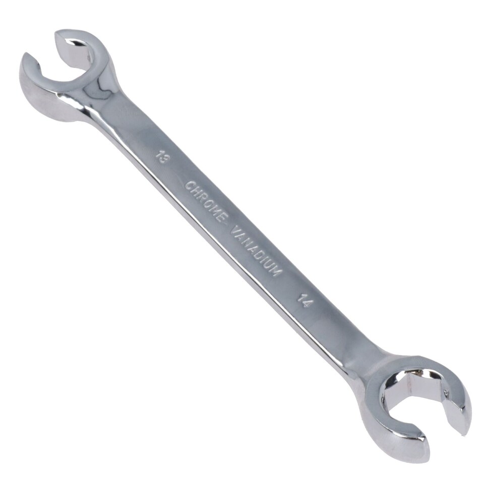 image 1 of 13mm + 14mm Metric Combination Flare Nut Brake Gas Fuel Pipe Spanner Wrench