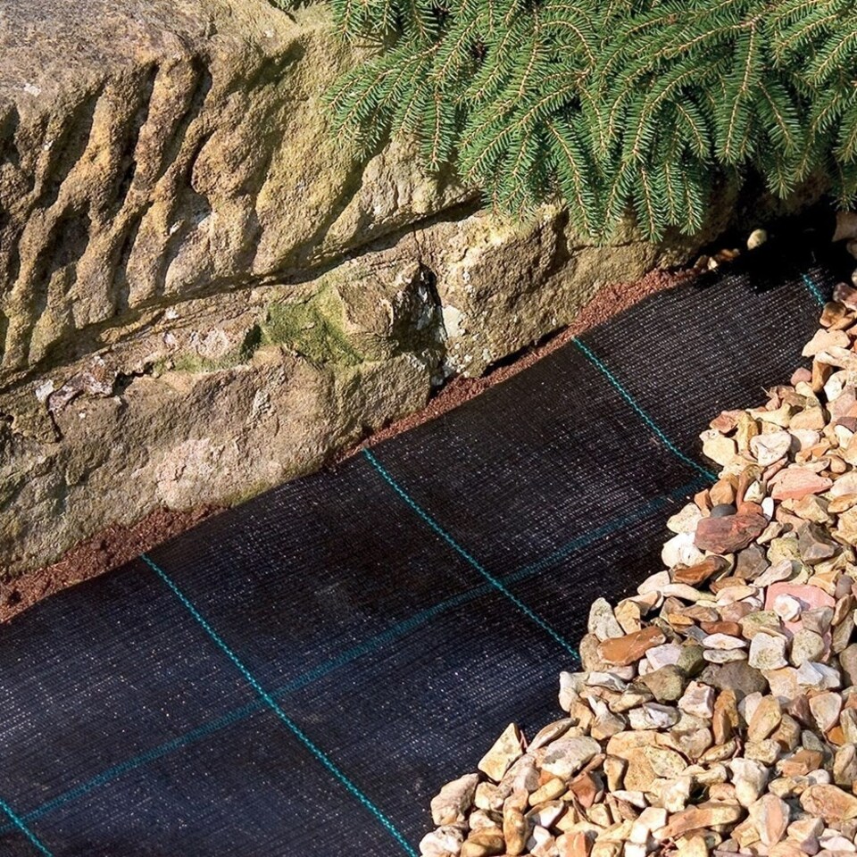 Weed Suppressant 100G Rough Ground Cover - 1m X 12m Black