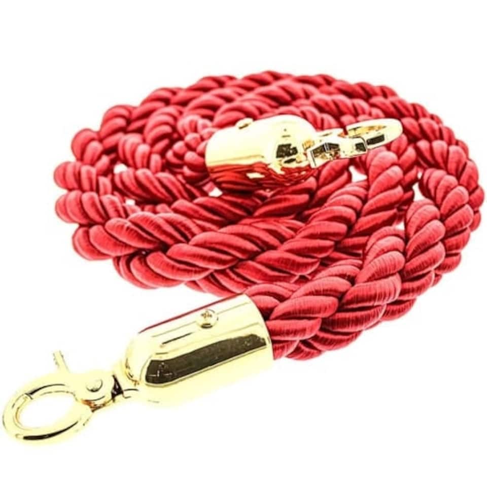 Red Braided Rope with Brass Hooks