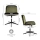 image 5 of VonHaus Dawson Green Velvet Desk Chair with 360° Swivel & Wide Seat Green