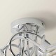 image 6 of ValueLights 5 Way Polished Chrome Curved Arm Flush Ceiling Light With Swirled Glass Shades | Silver