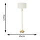 image 2 of ValueLights Maggie Gold Metal Candlestick Floor Lamp with White Fabric Lamp Shade and LED Bulb
