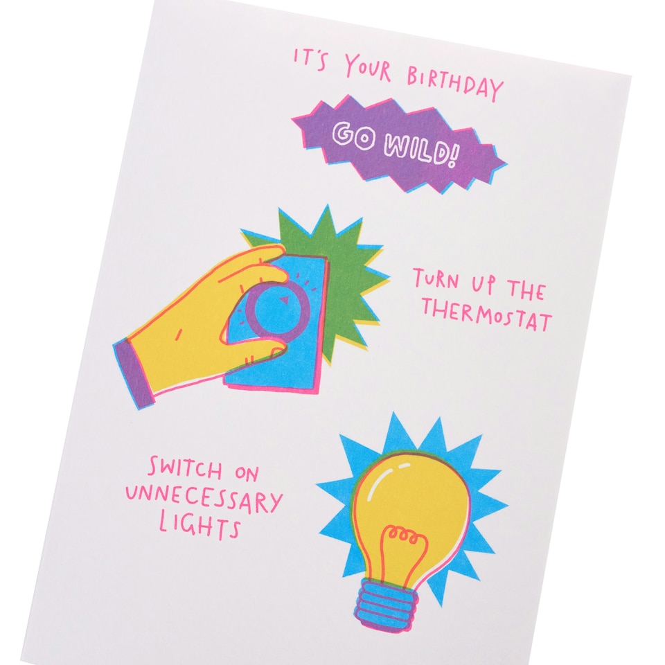 image 1 of UK Greetings | Birthday Card | Happy Birthday Gifts | Her/Him | Funny Go Wild Design | With Envelope