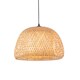 image 1 of Bali Dome Pendant Ceiling Lamp, Natural Bamboo, White, Matt Black