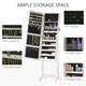 image 4 of HOMCOM Mirrored Jewellery Cabinet with LED Light Lockable Armoire White