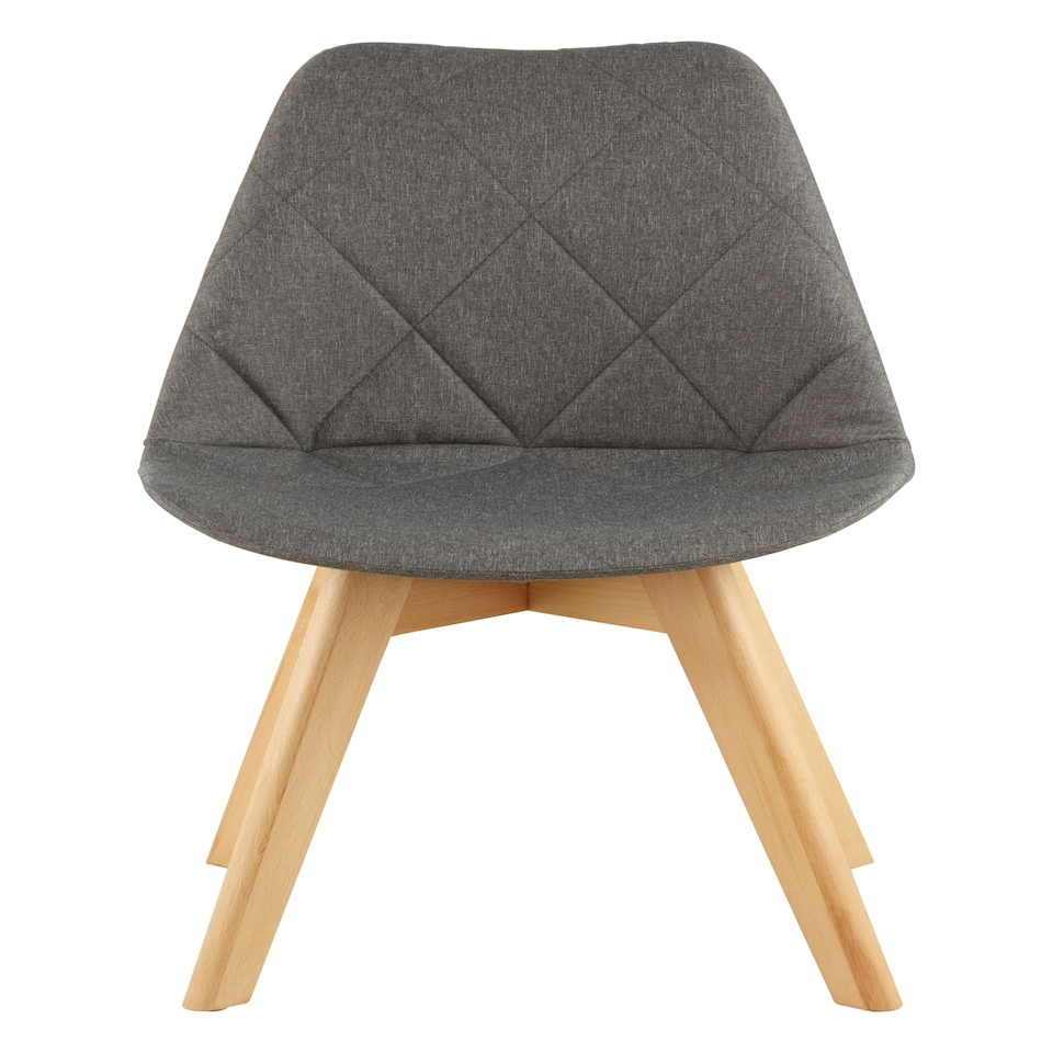 image 1 of Interiors by Premier Grey Diamond Pattern Dining Chair, Easy Cleaning Small Chair for Living Room, Space-Saving Accent Chair