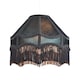 image 2 of Traditional Victorian Empire Lampshade in Dark Emerald Velvet with Tassels | Green