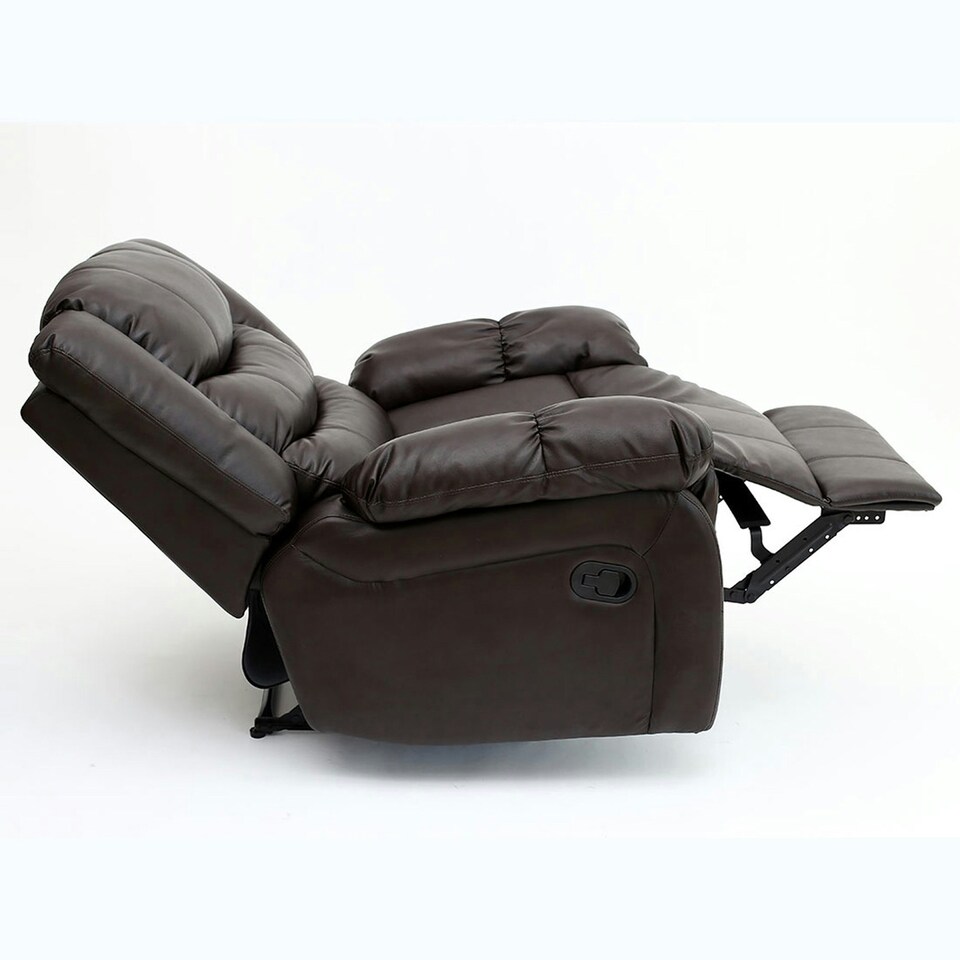 image 1 of Seattle Manual Recliner Armchair Home Lounge Bonded Leather Chair (Brown)