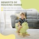 image 4 of HOMCOM Kids Rocking Horse, Plush Ride-On Dinosaur Seat with Safety Belt, 32 Songs, Ride-On Horses Toy, for Ages 18 Plus Months - Green