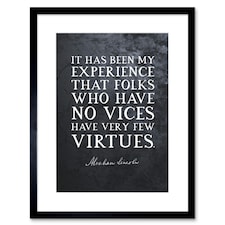 Slate Quote Abraham Lincoln Vices Virtues 9x7" Black Framed Wall Art Print