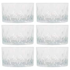 LAV Odin Glass Serving Bowls - 9.5cm - Pack of 6 | Clear | Clear