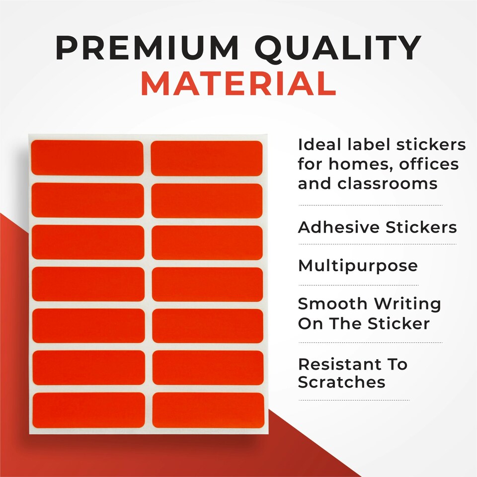 image 1 of Pack of 98 Yellow 12x38mm Rectangular Labels - Adhesive Stickers