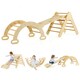image 1 of COSTWAY 3-in-1 Triangle Wooden Toddler Climber Ramp Arch