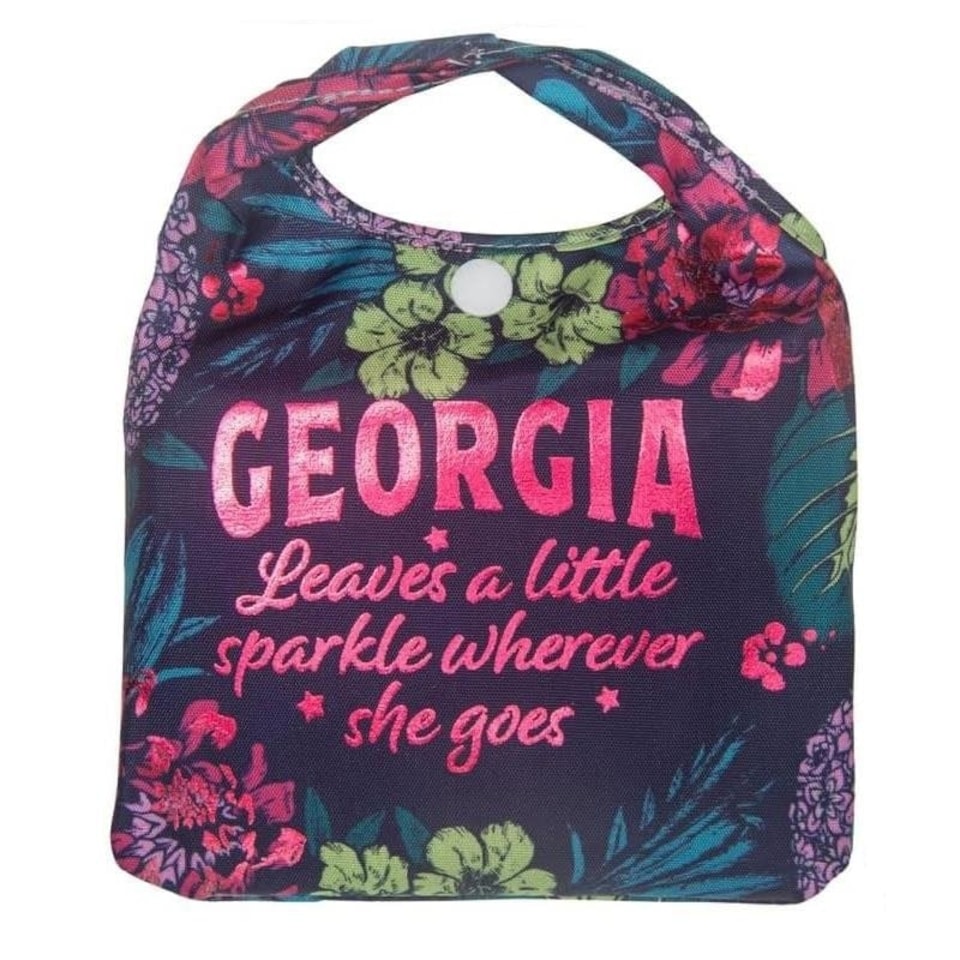 image 1 of History & Heraldry Personalised Sparkle Reusable Foldable Shopper Bag - Georgia Multi