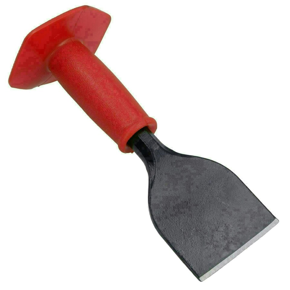image 1 of 3" / 75mm Solid Brick Bolster Chisel with Guard Stone Masonry Soft Grip TE385